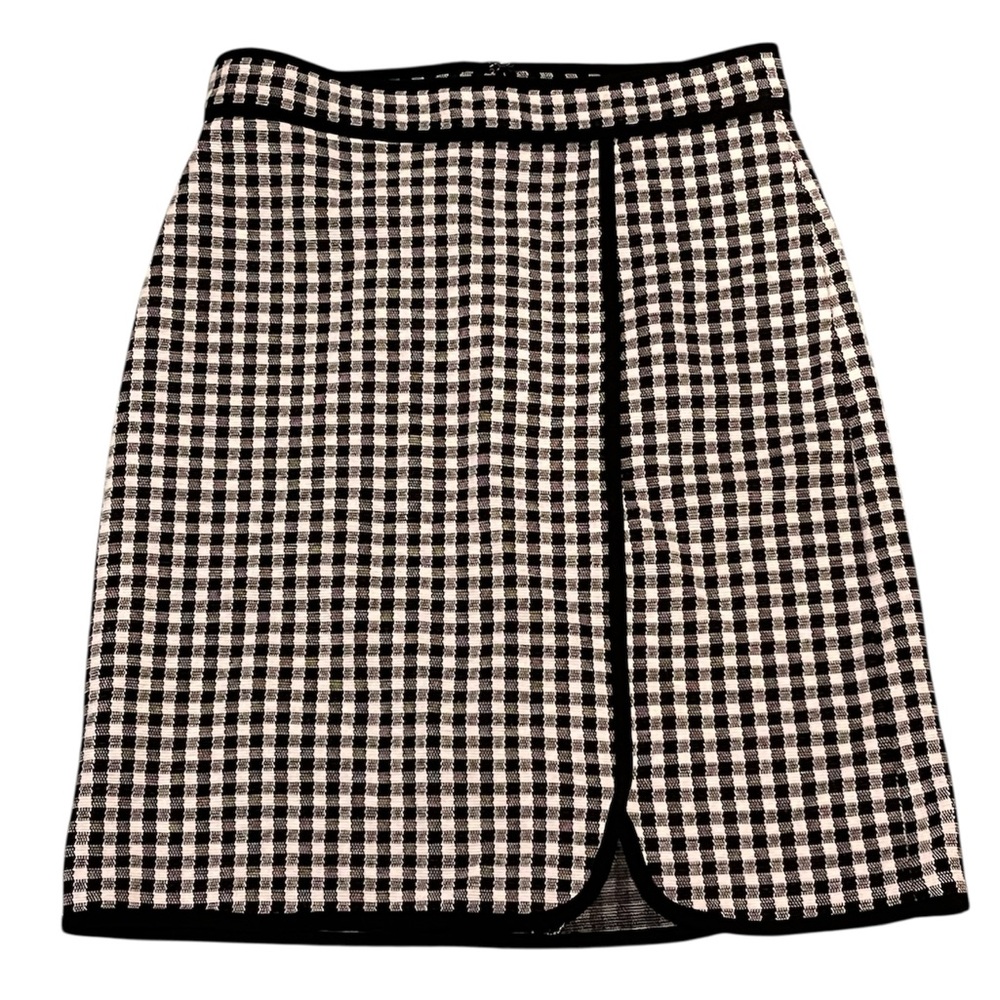 NEW Ann Taylor Size 4 Black & White Gingham Check Shirttail Skirt Lined